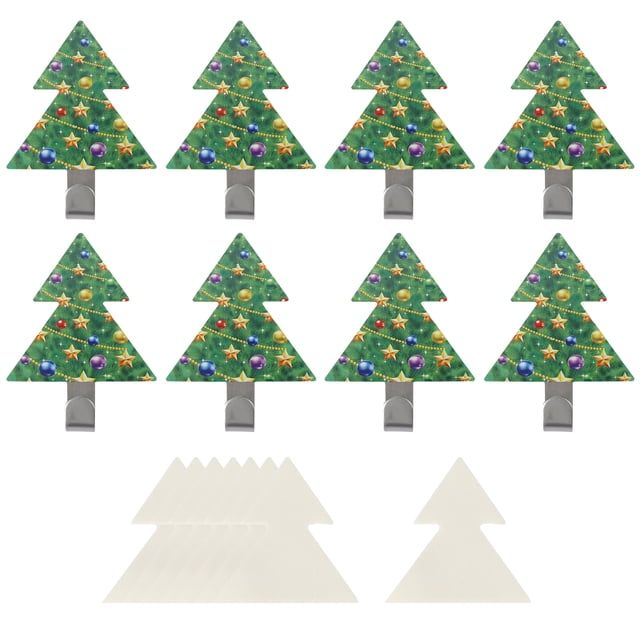 Sticking Hook,8Pcs Christmas Tree Sticking Wall Hook Self Adhesive Hook Ultra Responsive