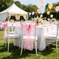 thumbnail image 4 of Homellea Sheer Organza Chair Sash, Reusable Long Bow Ribbon Tie for Wedding Reception, Banquet, Birthday, Baby Shower, Hotel and Restaurant Chair Back Decor, 108.26 x 6.69 Inch, Pink, 4 of 6