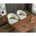 thumbnail image 3 of Guyou Modern Velvet Dining Chair Set of 2, Upholstered Accent Armchair with Hollow Back and Gold Metal Legs for Living Room Dining Room Kitchen Reception Room, Beige, 3 of 15