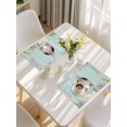 thumbnail image 5 of Easter Bunny Placemats Set of 6, Eggs Cute Rabbit Green Wooden Plank Country Placemats for Dining Table, Place Mats for Kitchen Tabletop, Waterproof Wipeable Dining Table Mats Set, 5 of 9