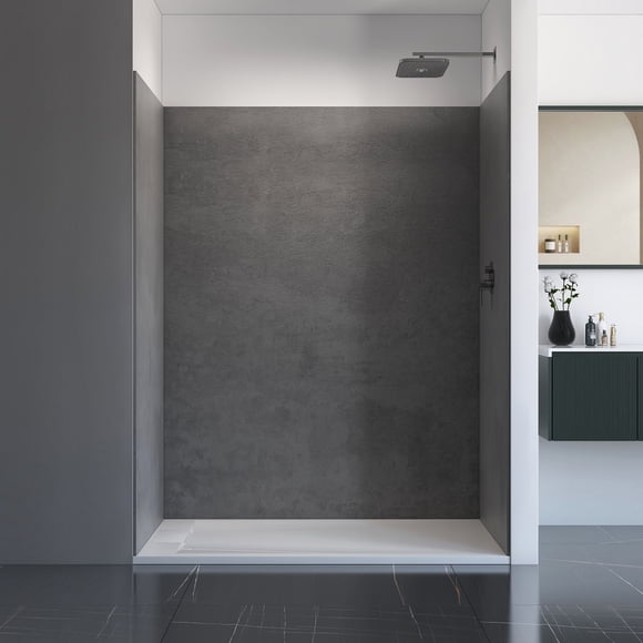 86" x 60" x 36" Grey Slate SMC Shower Wall Kit – Lightweight Cut‑to‑Size Panels with Trim Included