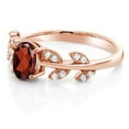 thumbnail image 5 of Gem Stone King 1.08 Ct Oval Red Garnet 18K Rose Gold Plated Silver Greek Olive Vine Branch Engagement Ring, 5 of 7