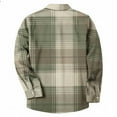 thumbnail image 5 of UVEASISHA Lightweight Plaid Shirt Men Long Sleeve Button Down Shirts Business Casual Regular Fit Work Shirt Fall Fashion Gingham Shirts Khaki L, 5 of 6