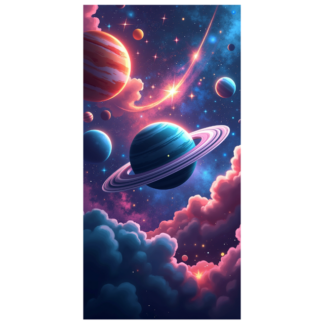 Outer Space Planets Pattern Cosmic Themed Space Exploration Galaxy Backdrop Banner Kids Party Supplies Photography Props Decorations Astronomy Event