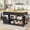Black, variant on ChicZhiNest Kitchen Island with Seating Include 2 Stools, 47" Solid Rubberwood Dining Table with Power Outlet, 6 Hooks, Kitchen Bar Table Set with 2 Drawers & Open Shelves Storage Cabinet, White
