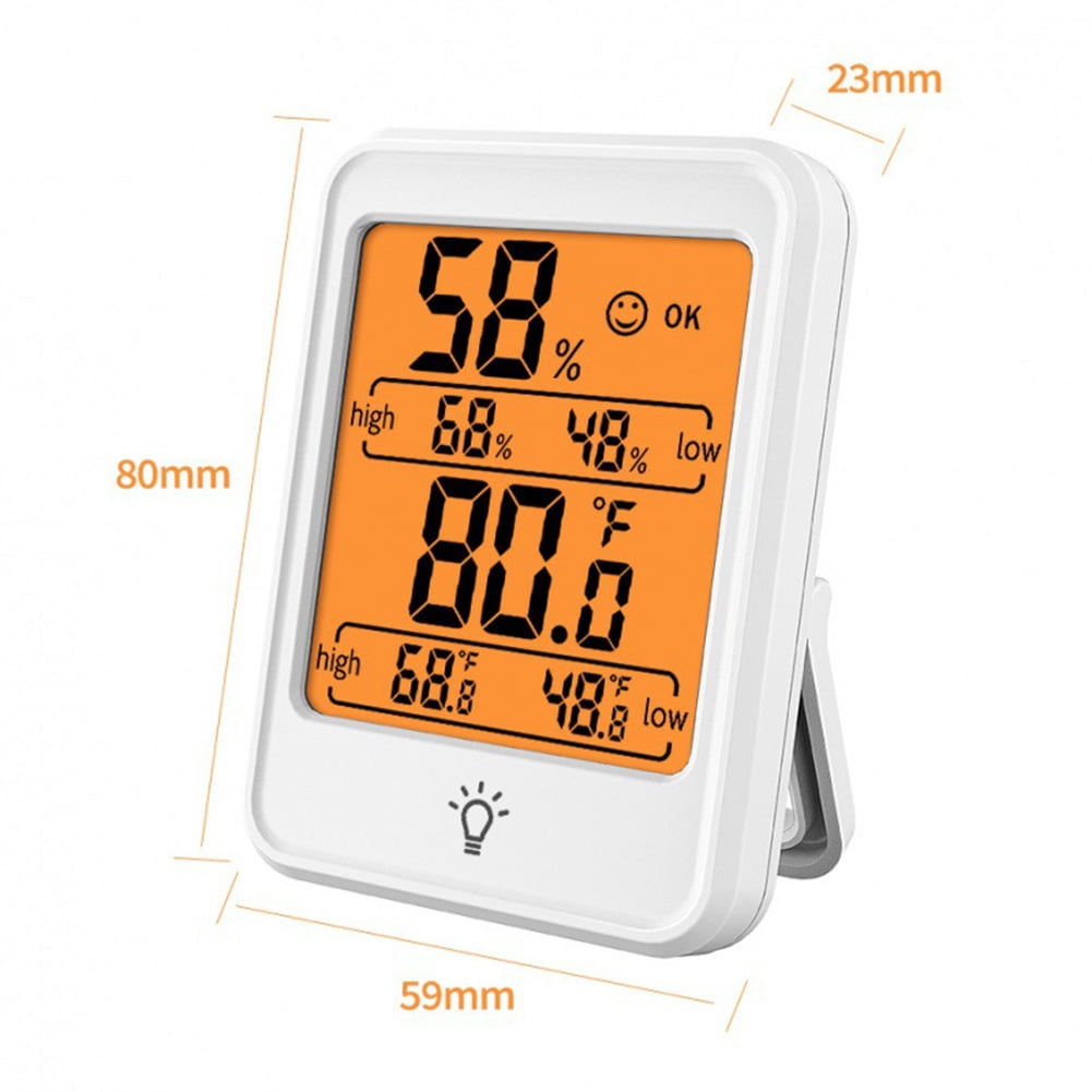 LED Backlight Thermometer Humidity Meter Hygrometer Room Temperature Deck Clock