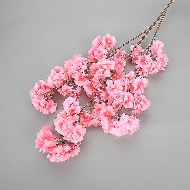 Cerezo artificial Rosa Sakura Rama Seda 120 cm Diy Flores artificiales Pared floral Decoración de la boda Hogar Decoración al aire libre