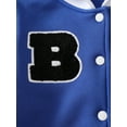 thumbnail image 6 of Mikrdoo Kid Boys Coat "B" Embroidery 13 Years Child Boys Color Block Hooded 14 Years Big Boys Patchwork Casual Baseball Jacket Blue, 6 of 9