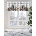 thumbnail image 3 of Farmhouse Rabbit Pine Cone Valances for Windows,Kitchen Valance Rod Pocket Short Curtain,Sweet Home Text Gray Checkered Valance Curtain Window Valances for Bedroom Living Room 42x12in, 3 of 9
