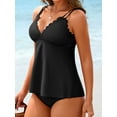 thumbnail image 5 of Charmo Retro Tankini Swimsuit for Womens Double Straps Swimwear Two Piece Bath Suit, 5 of 6