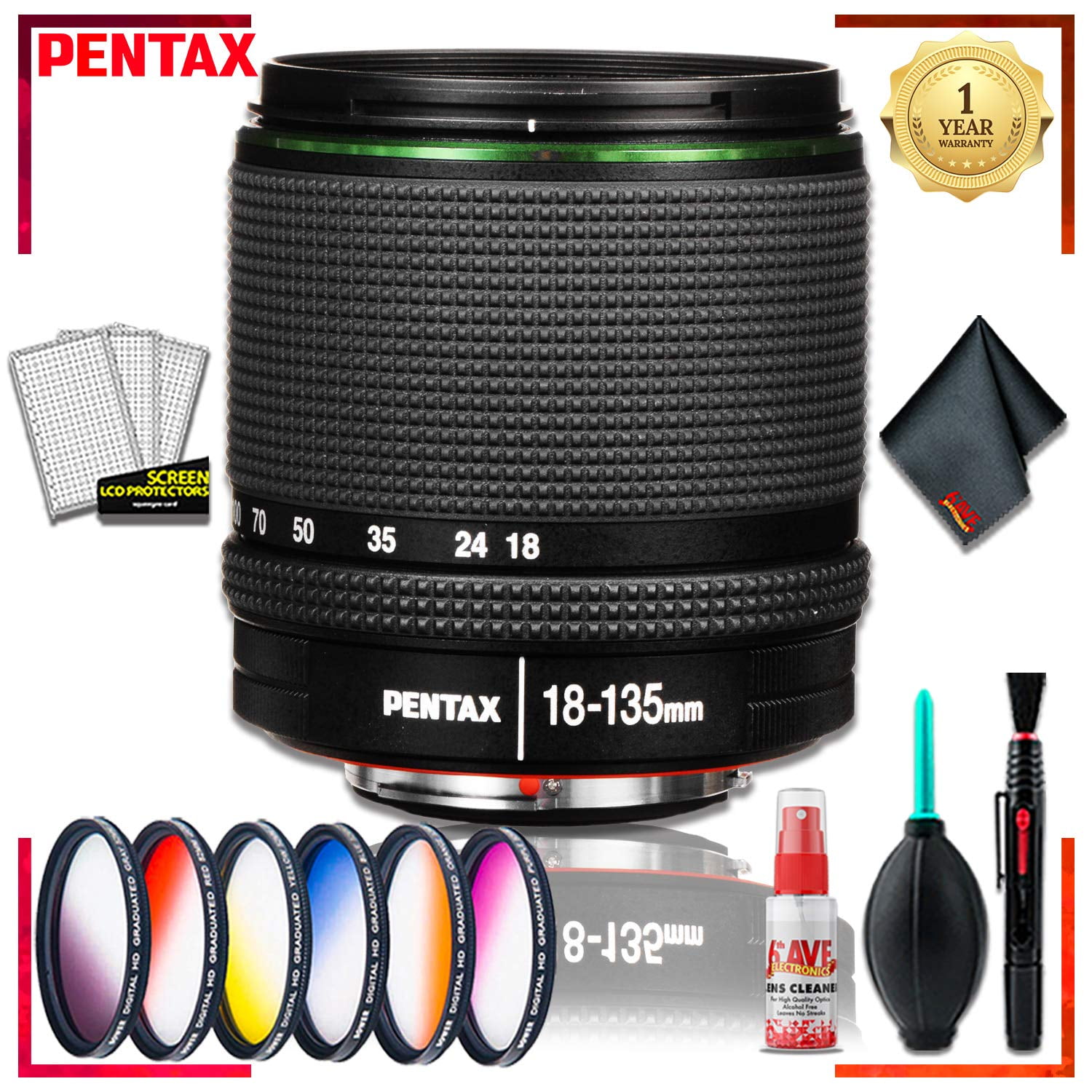 Pentax Da 18 135mm F 3 5 5 6 Ed Lens Vivitar Graduated Color Filter Set Walmart Com Walmart Com