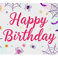 thumbnail image 4 of Happy Birthday Banner with Spider Webs Bats and Stars Elements Party Backdrop Decorations for Birthday Party Photography Props Decor Party Supplies, 4 of 8