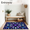 thumbnail image 3 of ODIKA 3'x5' Machine Washable Non-Slip Area Rug, Crystalline Prism Refraction Artistic Kaleidoscope High Traffic Rug with Pad, Blue, 591762, 3 of 8