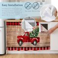 thumbnail image 5 of Red Truck Christmas Cabinet Curtain 32"Wx55"L,Dustproof Pantry Door Curtain W/ Self Adhesive Tape,Plaid Xmas Tree Snowflake Vintage Tall Storage Cover Privacy Drape for Bathroom Kitchen Laundry Room, 5 of 9