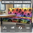 thumbnail image 4 of XYZCANDO Camper Cushion Covers Stretch Polyester Fabric, Compatible with RV Travel Trailer, for Booth Seat RV Seat, Watercolor Palm, 4 of 7