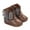 Coffee, variant on Western Baby Leather Cowboy Boots Winter Walking Shoes for Newborn Infant Girl Boy First Walker Shoe