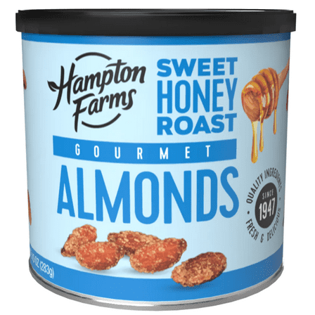 Hampton Farms Gourmet Honey Roasted Almonds, 10 Oz