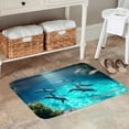 thumbnail image 2 of FJPT Dolphin Ocean Scene Non Slip Flannel Floor Mat Kitchen Mat For Bathroom Kitchen Bedroom Decor 24x16 inch, 2 of 5
