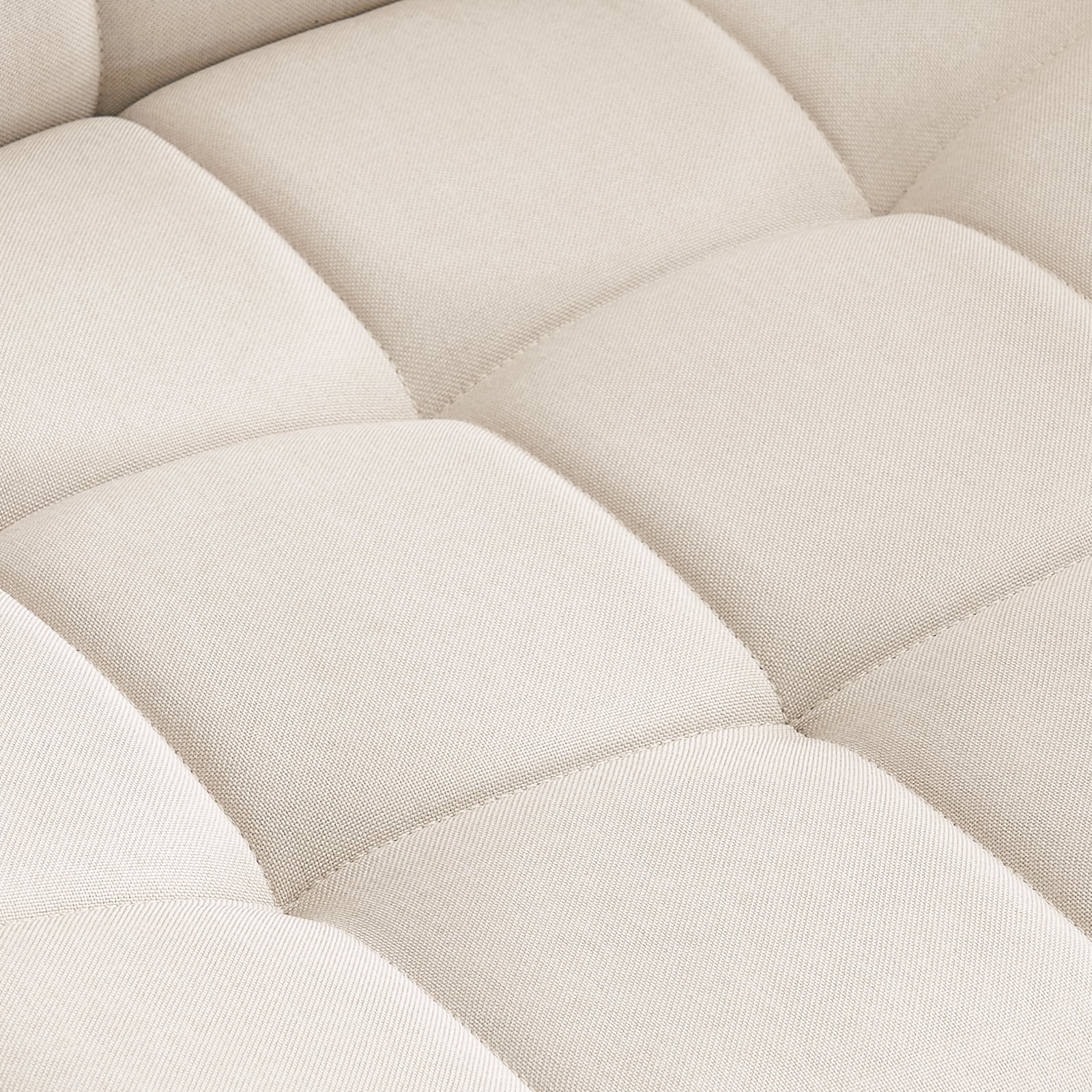Fumahaus Indoor Easy to maintenance Linen Armless Swivel Desk Chair, Beige