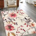 thumbnail image 2 of Vintage Red Flowers Area Rugs 3x5 ft Pastoral Branch Washable Rug Non Slip Indoor Carpet Absorbent Floor Mat for Living Room Bedroom Dining Room, 2 of 9