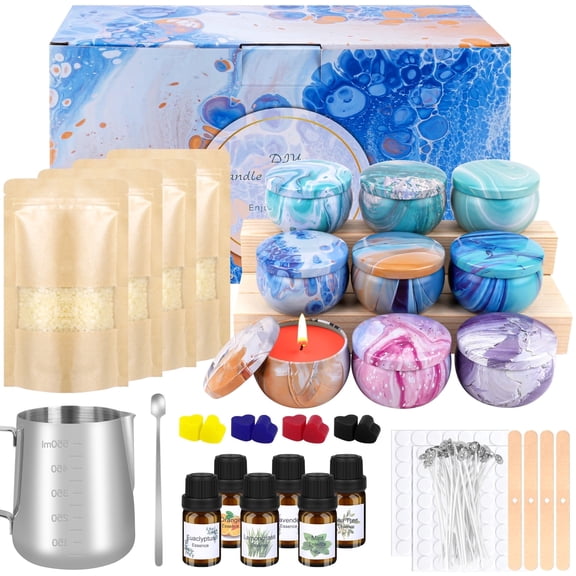 Giphtpoeet Candle Making Kit with Wax Melter Complete Candle Making Supplies, Including Soy Wax, Melting Pot Rich Scents and Dyes