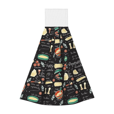 

Kdxio Vegetable Quiche Hand Towel with Loop Hanging Towel Absorbent Tie Towels for Kitchen Tea Bar Bathroom Decor