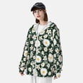 thumbnail image 5 of Goofa White Daisies and Bee Printed Women's UPF 50+ Sun Protection Hoodie Jacket Lightweight Long Sleeve Sun Shirt for Women with Pocket Hiking Outdoor-3X-Large, 5 of 9