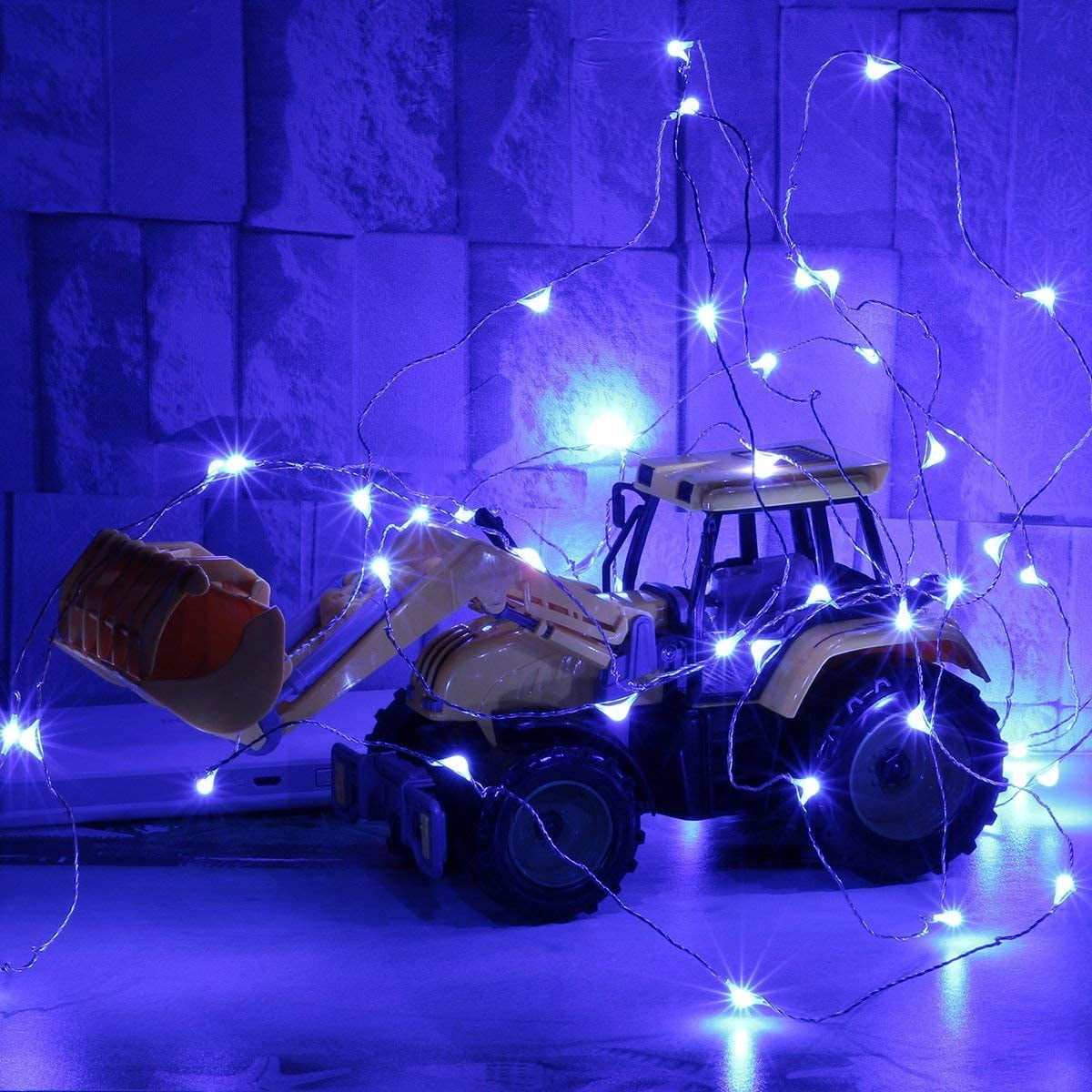 HomeDDecor Copper Wire String Lights, Fairy Light USB Plug in 66ft 200 Led Christmas String Light for Indoor Xmas Tree Wedding Party Patio Decor((Blue)