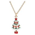 thumbnail image 1 of Collar con colgante navideño de 2 piezas Mujer Reloj de cristal Snow Chr, 1 of 5