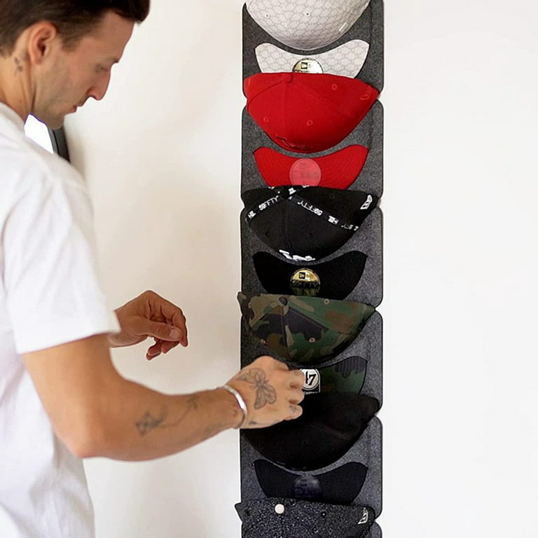 Felt Hat Rack with Hat Display Holder, Hat Organizer for Baseball Caps to Keep Hat Shape,Cap Display Rack Storage Hooks for Door,Wall,Closet, Size