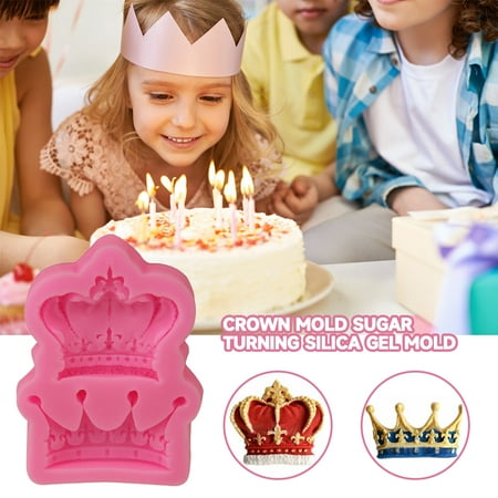 

2 Cavity Royal Crown Fondant Candy Silicone Mold for Sugar Cake Decoration Tools