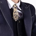 thumbnail image 4 of Hioecau Men Tie Holder Adjustable Size Sparkling Rhinestones Neck Tie Wedding Party Date Performance Suit Decoration, 4 of 8