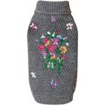 thumbnail image 2 of Dog sweater with floral embroidery (gray, L)-, 2 of 3