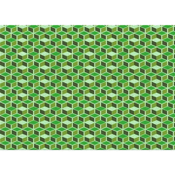 Ahgly Company Machine Washable Indoor Rectangle Transitional Green Area Rugs, 8' x 12'