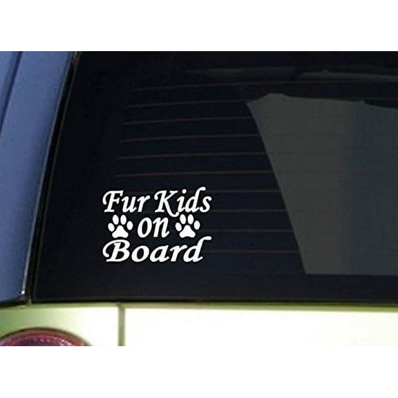 Furkids on Board *I935* 6x6 Inch sticker dog decal