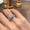thumbnail image 4 of 2.00 Ct Princes Cut lab created Bridal Set Engagement Ring 14K White Gold Plated, 4 of 4