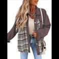 thumbnail image 3 of Chaqueta Vaquera Estilo Boyfriend, Informal, de Larga, con Botones y Bolsillos, para Mujer Marrón S, 3 of 8