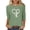 Green, variant on Women's Loose Casual T-Shirt 3/4 Sleeve Round Neck Blouse Easter Cross Print Fashion Top Relaxed Spring Summer Vacation Tee, White S