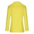 thumbnail image 5 of Lovskoo 2024 Womens Casual Blazers Open Front Crop Blazer Jacket Business Attire Solid Long Sleeve Suit Lapel Collar Slim Cardigan Coat Yellow, 5 of 8