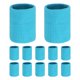 thumbnail image 1 of Uxcell 12PCS Bandas de sudor deportivas, muñequeras de algodón absorbentes para entrenamiento/baloncesto/correr [Azul cielo, 10cm de ancho], 1 of 7