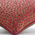 thumbnail image 2 of Gold Pink Textured Sequins Pillow Cover, 18x18 inch (45x45 cm) Zari Silk Pillow, Square Handmade Embroidery Throw Pillow Cover, Gold Pillow Cover, Modern, Circles - Warmth And Love, 2 of 3