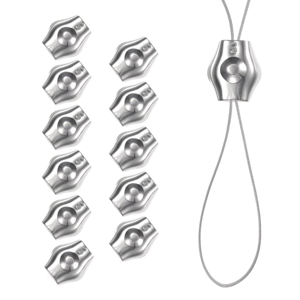 Uxcell 12-Pack Abrazaderas de Cables de Acero Inoxidable M4 para Cuerdas de Alambre de Doble Tornillo de 1/8 Pulgada de Diámetro