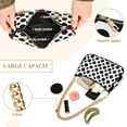 thumbnail image 4 of Womens Chain Shoulder Bag Black Polka Dots on White Classic Tote Handbags Fashion Clutch Hobo Purse with Zipper for Travel Casual, 4 of 7