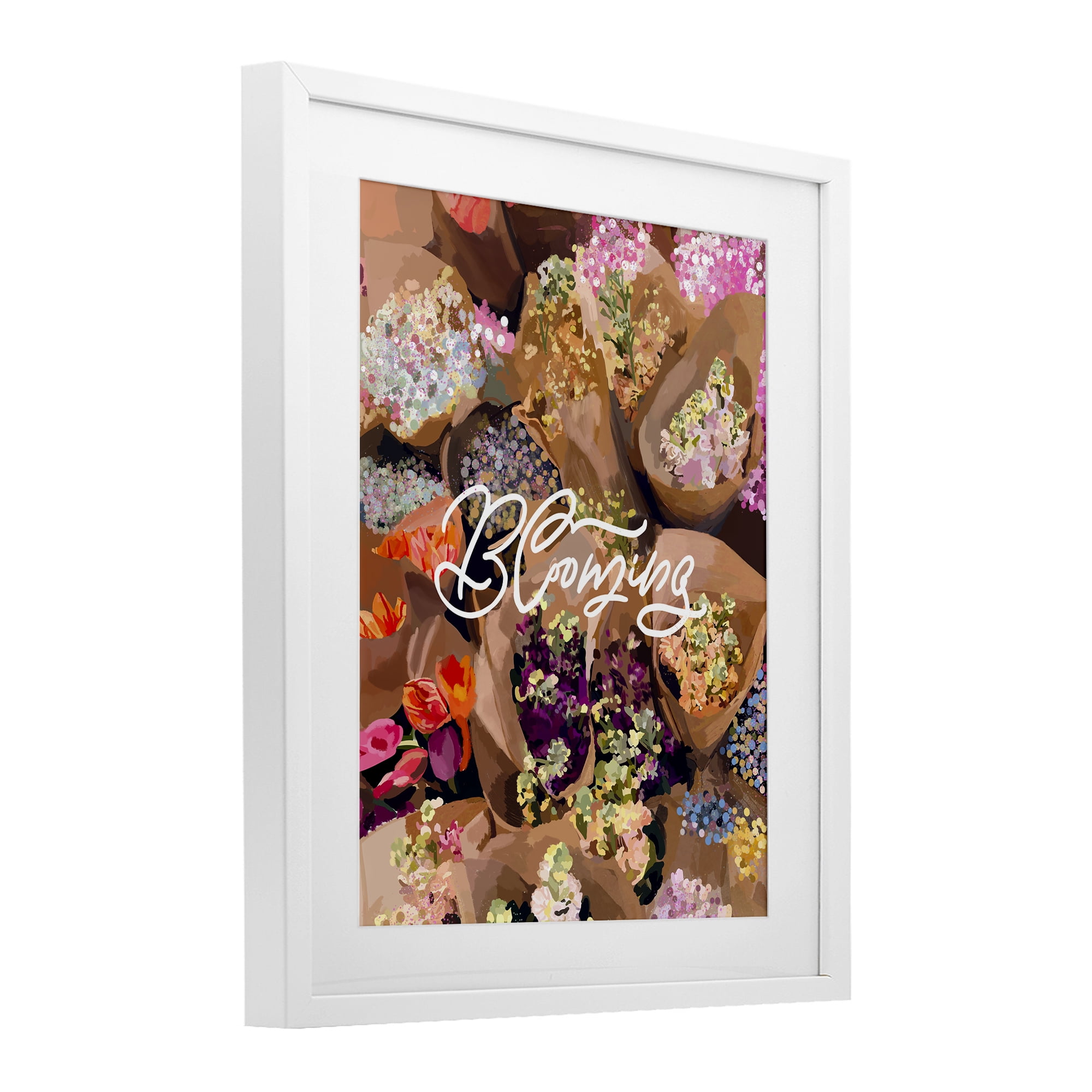 Stupell Industries Blooming Spring Bouquets White Framed Print Under Glass, design by Amelia Noyes