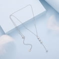 thumbnail image 4 of Collar en Forma de Y de Trébol Bañado en Plata, 4 of 8