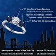 thumbnail image 2 of Gem Stone King 925 Sterling Silver White Moissanite and Blue Sapphire Engagement Ring for Women | 2.00 Cttw | Round 6MM | Gemstone Birthstone | Size 7, 2 of 7