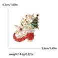 thumbnail image 4 of Christmas Boot Rhinestone Brooch Pin Crystal Christmas Tree Lucky Star Snowflake Candy Cane Enamel Pins Dainty Festive Jewelry Gifts for Women, 4 of 7
