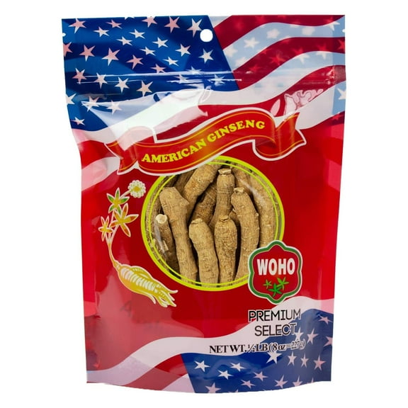 WOHO Cultivated American Ginseng 1008 Long Extra Large Xl 8 oz Bag