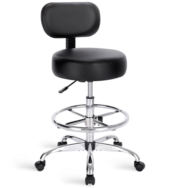 Silla de Dibujo SUPERJARE con Reposapiés Ajustable Altura Negra