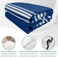 thumbnail image 4 of Full Quilt Set 78''x90'', Blue Striped Lightweight Summer Bedspread Coverlet Set with 2 Pillow Shams, Farmhouse Blue White Stripes Breathable All Season Quilt Bedding for Bedroom/Guest Room, 4 of 9